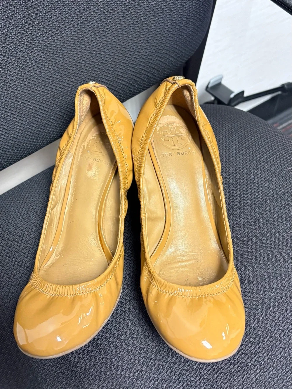 Tory Burch Brown Patent Leather Ballet Flats